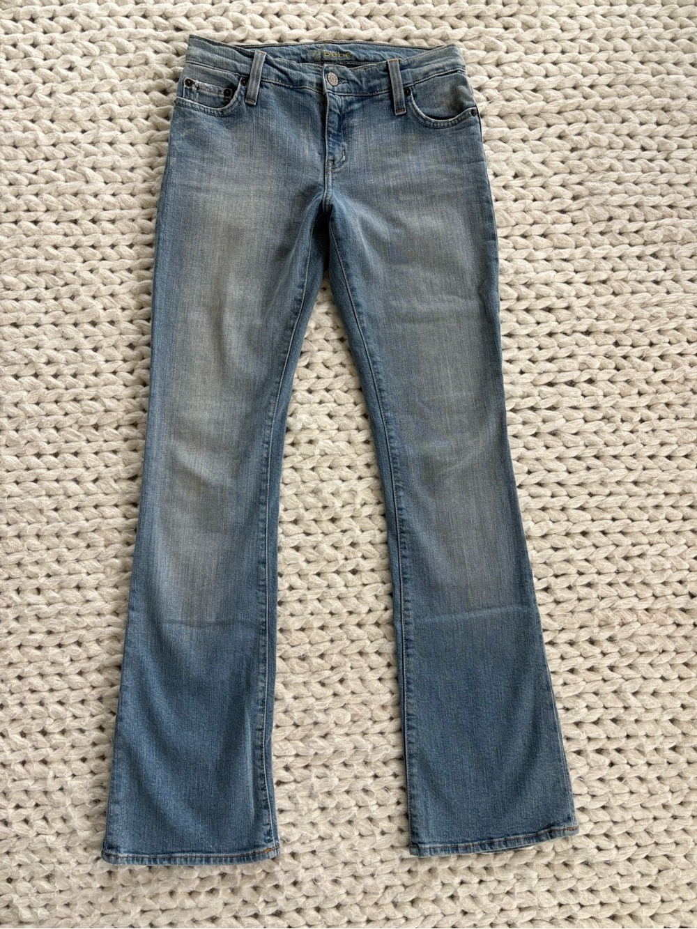bebe Vintage Light Blue Flared Jeans